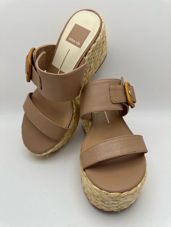 Dolce Vita Shoes - Dolce Vita Raffia Woven Platform Wedge Sandals Coastal Resort Vacation Size 7